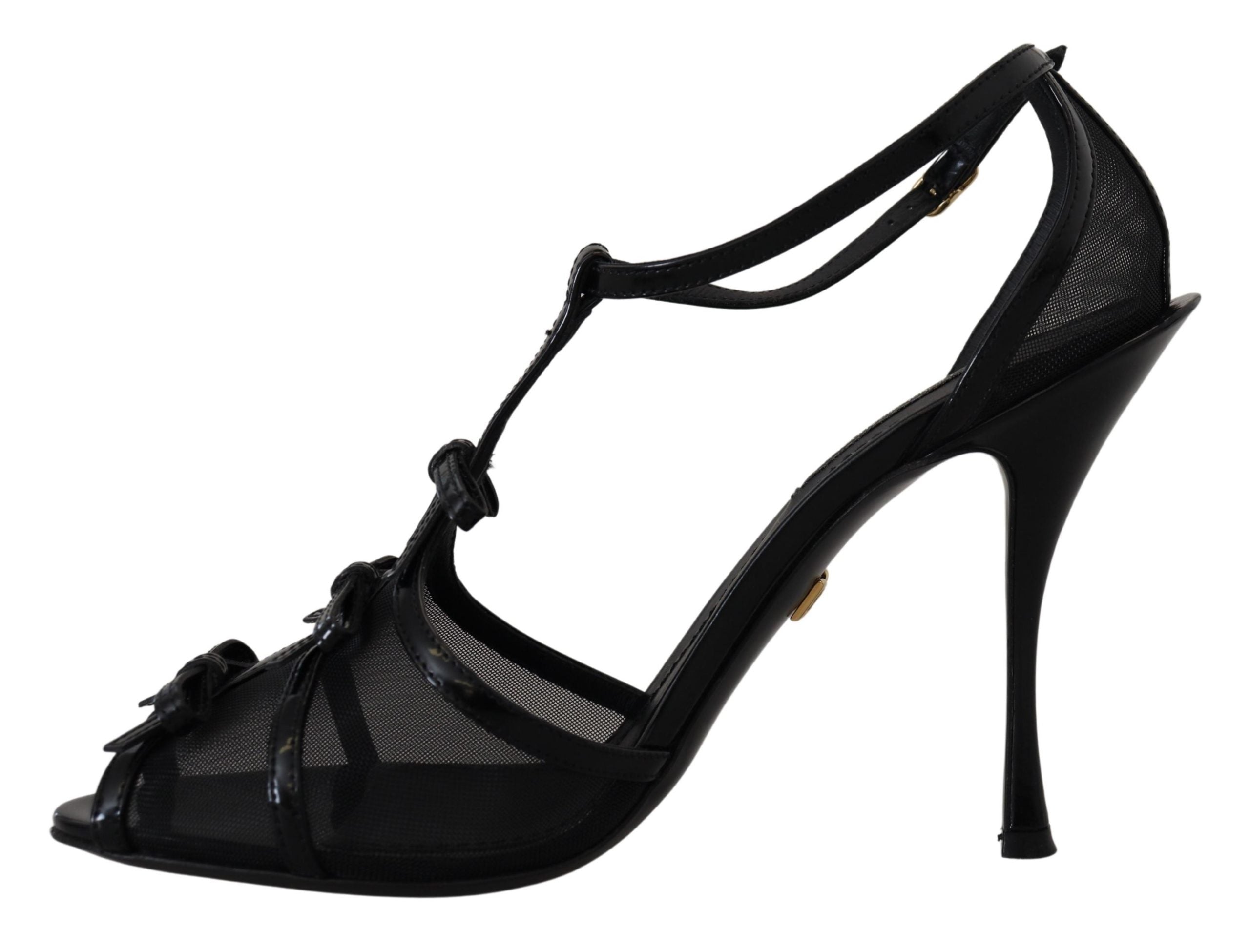 Dolce & Gabbana Schwarze Stiletto High Heel Sandalen Schuhe
