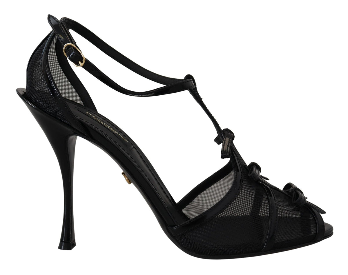 Dolce & Gabbana Schwarze Stiletto High Heel Sandalen Schuhe