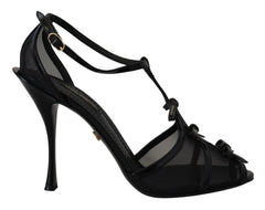Dolce & Gabbana Schwarze Stiletto High Heel Sandalen Schuhe