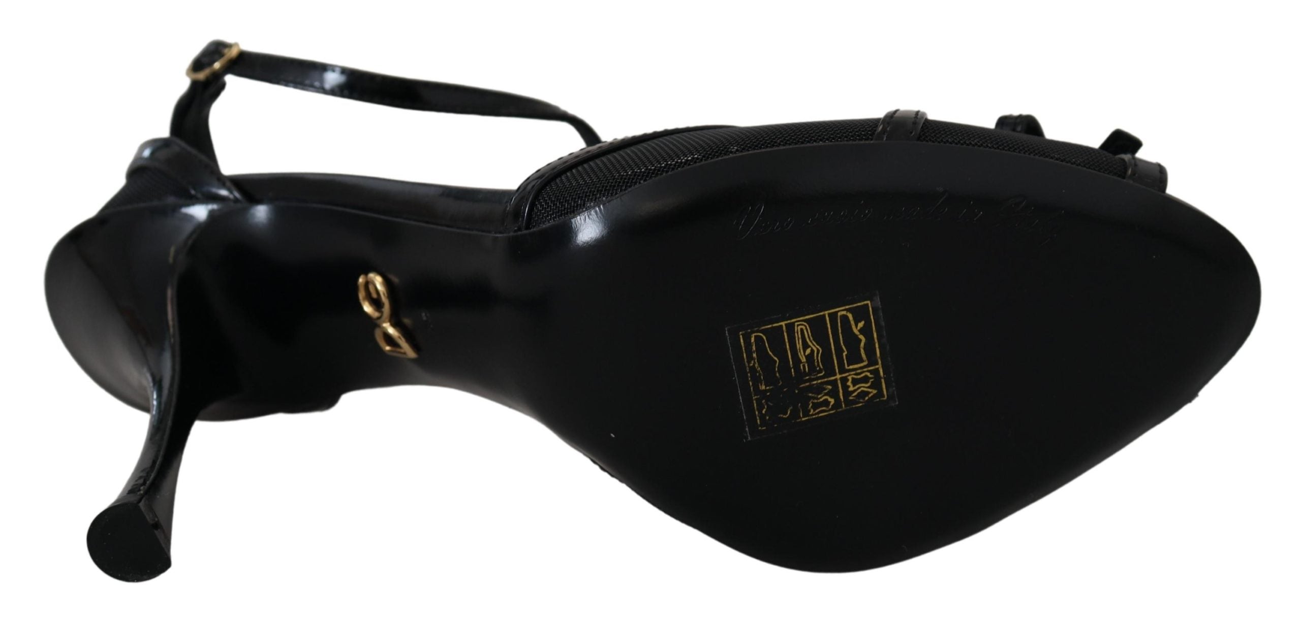 Dolce & Gabbana Schwarze Stiletto High Heel Sandalen Schuhe