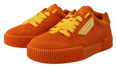 Dolce & Gabbana Orange Leder P.j. Tucker Sneakers Schuhe
