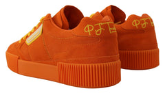 Dolce & Gabbana Orange Leder P.j. Tucker Sneakers Schuhe
