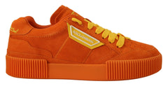 Dolce & Gabbana Orange Leder P.j. Tucker Sneakers Schuhe