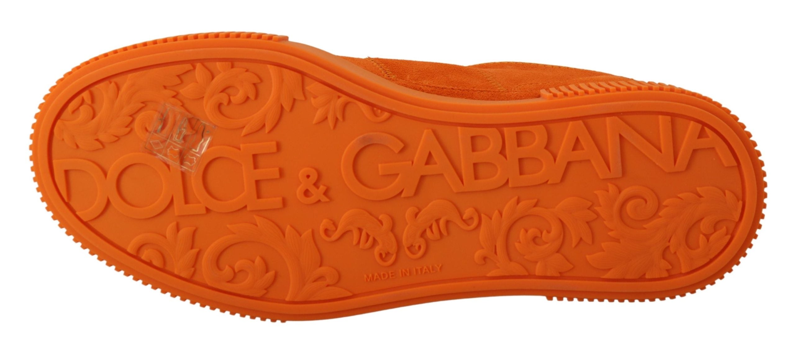Dolce & Gabbana Orange Leder P.j. Tucker Sneakers Schuhe