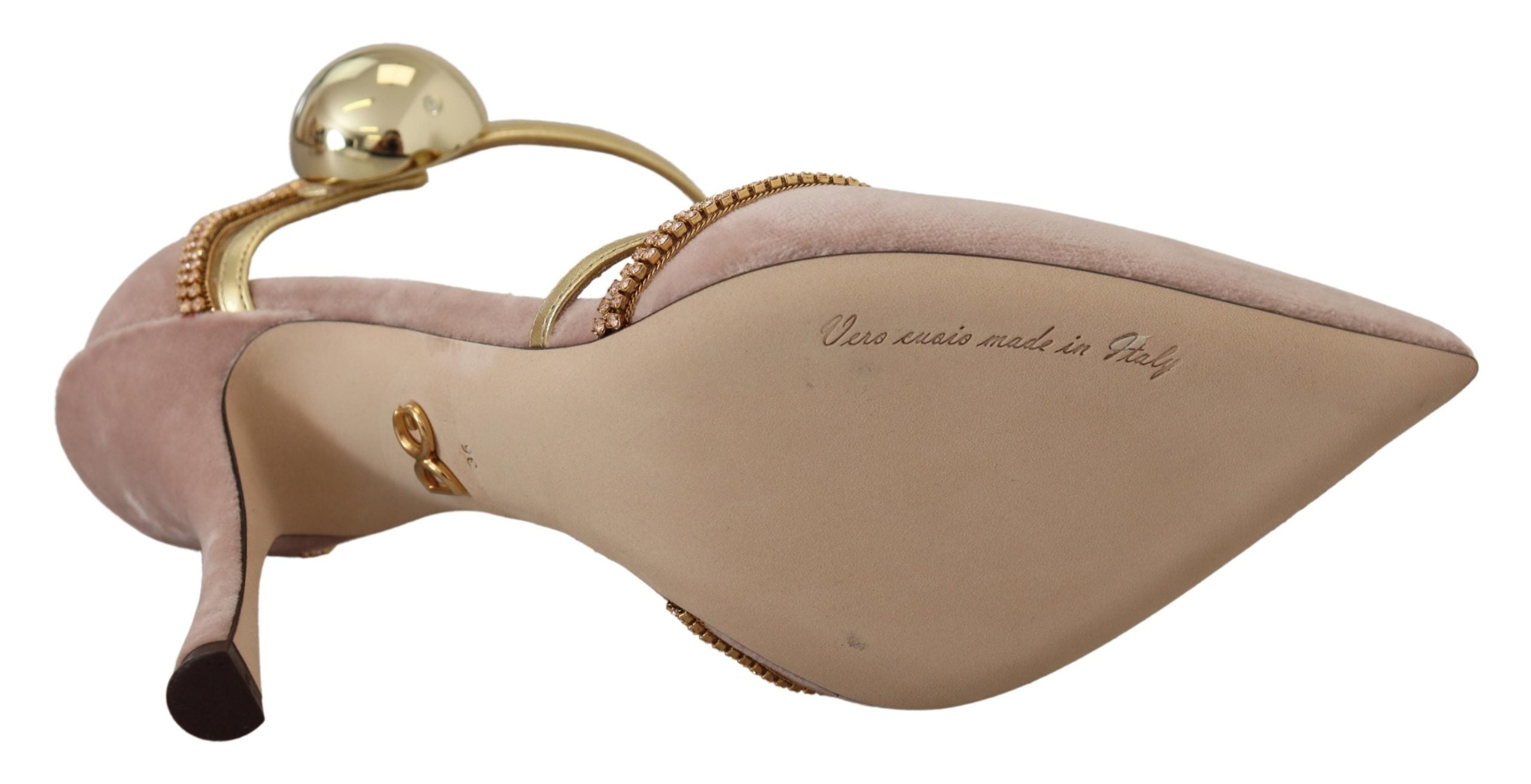 Dolce & Gabbana Pink Crystal T-Spangen Pumps Schuhe