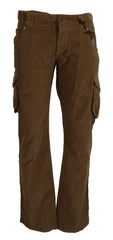 Ermanno Scervino Bruine Katoenen Corduroy Cargo Broek