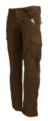 Ermanno Scervino Bruine Katoenen Corduroy Cargo Broek