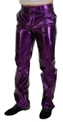 Dolce & Gabbana Purple Shining Men Casual Pants