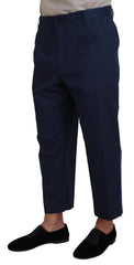 Dolce & Gabbana Blaue Baumwoll-Herren-Cropped-Hose