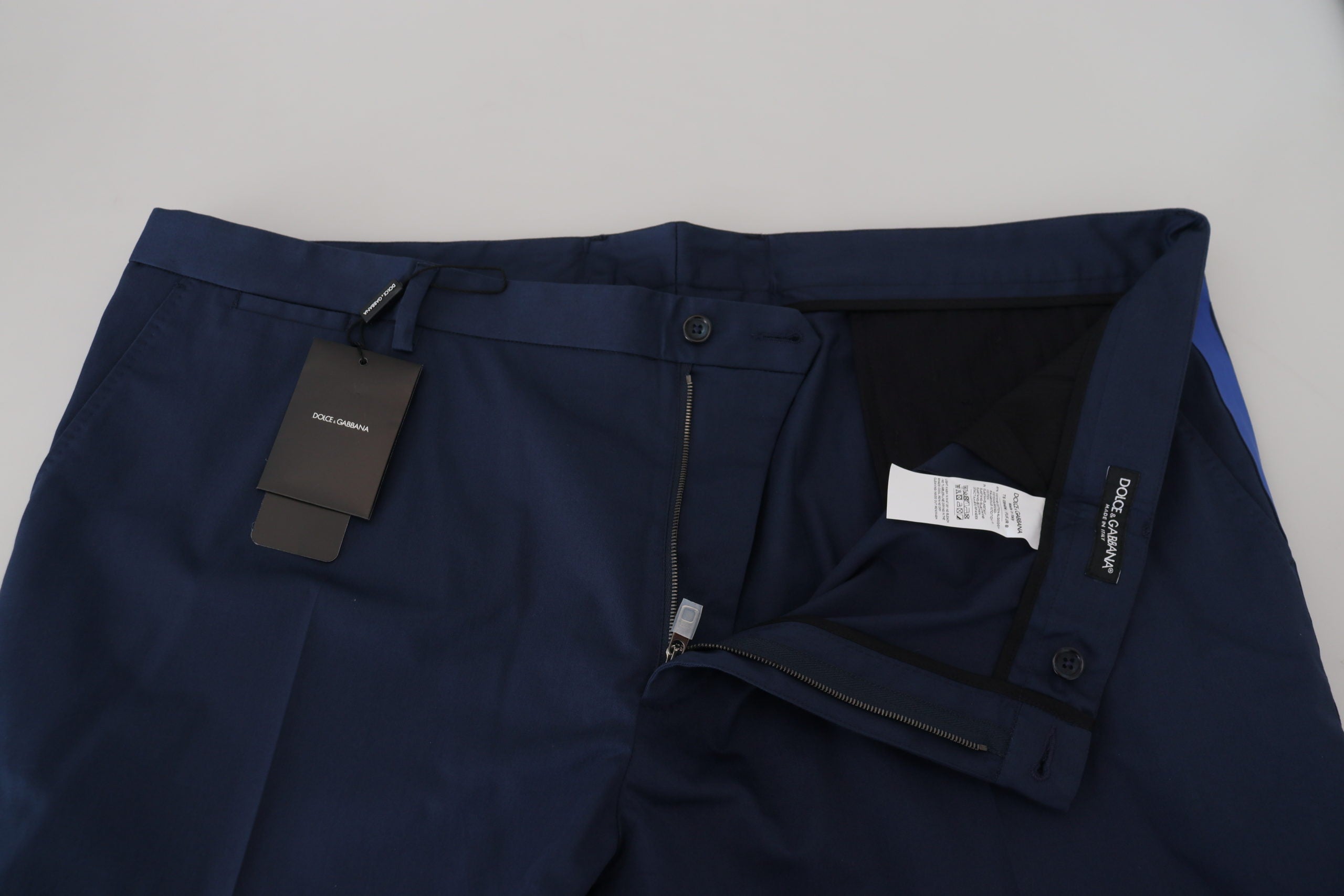 Dolce & Gabbana Blaue Baumwoll-Herren-Cropped-Hose
