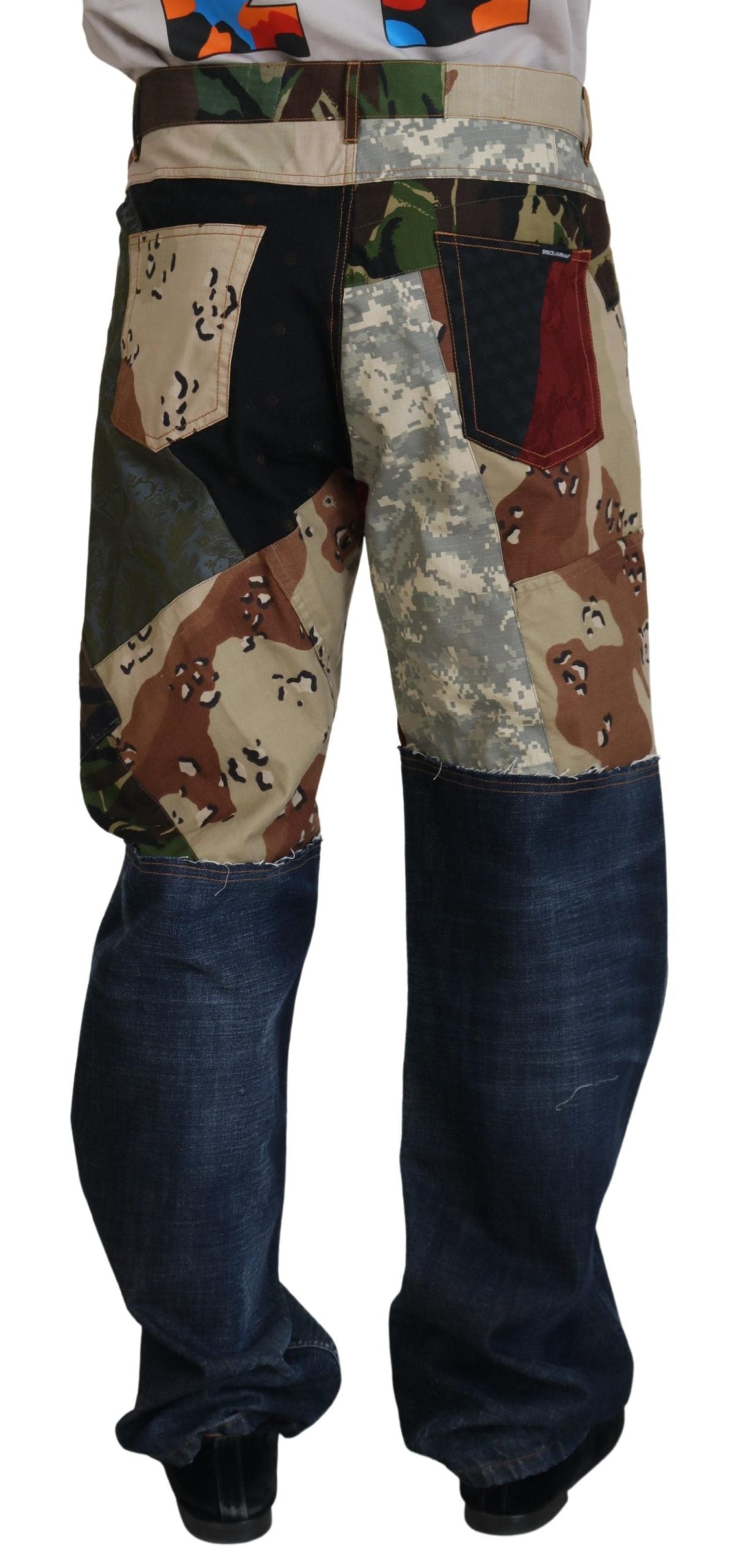 Dolce & Gabbana Multicolor Seiden-Patchwork Herren-Denim-Jeans