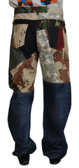 Dolce & Gabbana Multicolor Seiden-Patchwork Herren-Denim-Jeans
