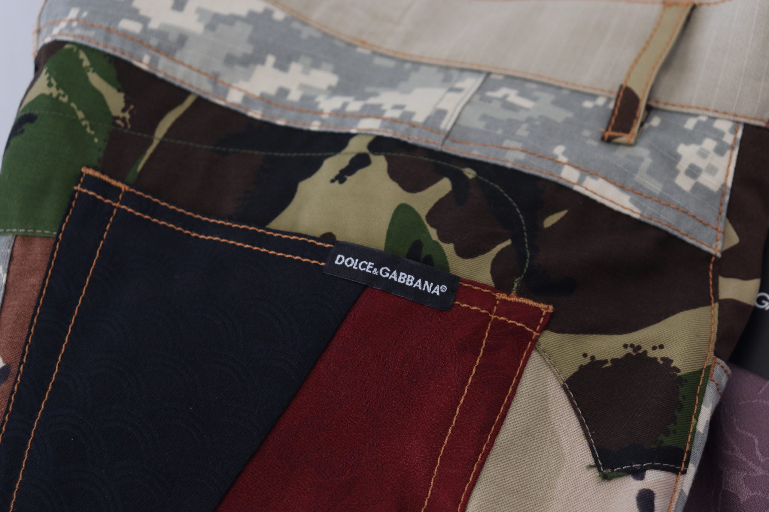 Dolce & Gabbana Multicolor Seiden-Patchwork Herren-Denim-Jeans