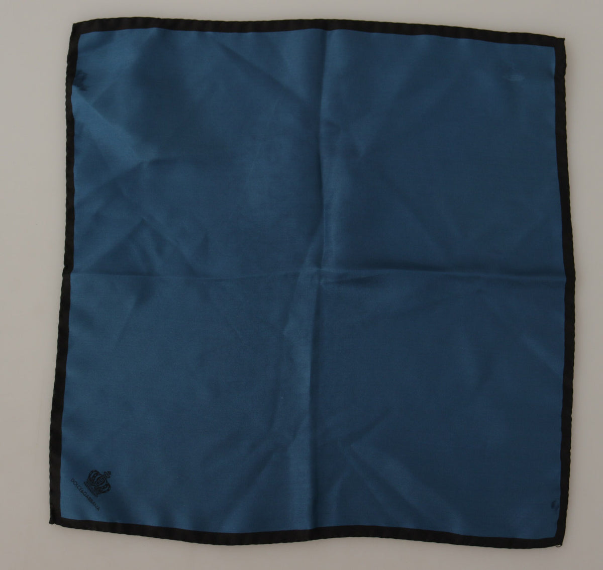 Dolce & Gabbana Schwarzes blaues DG Crown bedrucktes quadratisches Halstuch