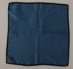 Dolce & Gabbana Schwarzes blaues DG Crown bedrucktes quadratisches Halstuch