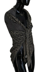 Costume National Grauer Strickschal mit Logo