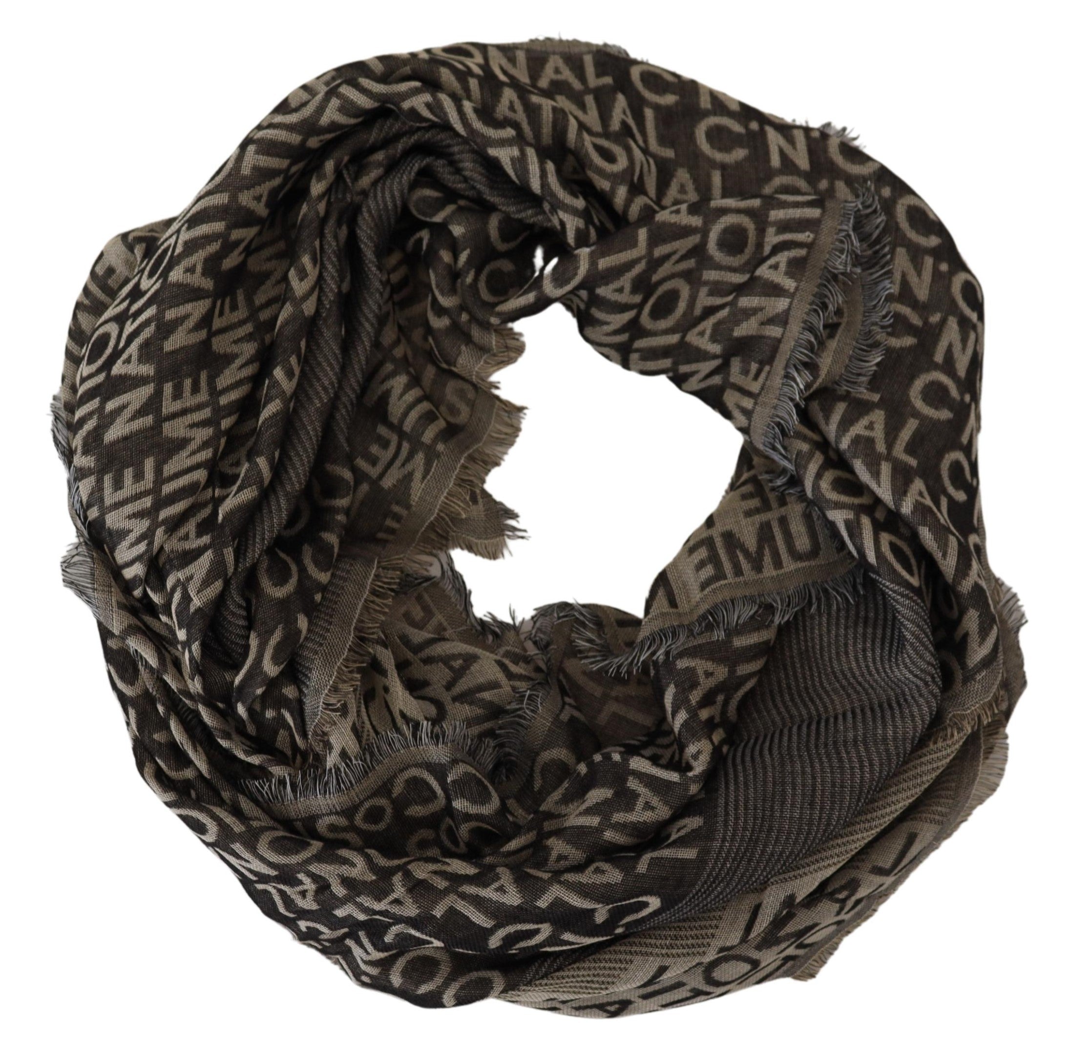 Costume National Grauer Strickschal mit Logo