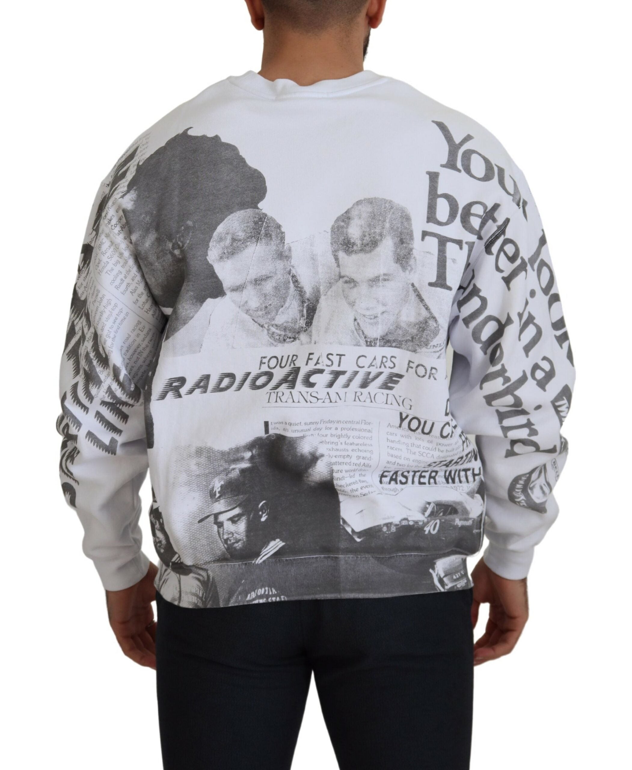 MSGM Wit Katoenen Trui met Ronde Hals