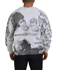 MSGM Wit Katoenen Trui met Ronde Hals