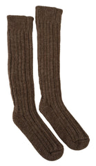 Dolce & Gabbana Braune Wadenlange Damensocken aus Wolle