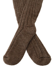Dolce & Gabbana Braune Wadenlange Damensocken aus Wolle