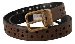 Dolce & Gabbana Bruin Lederen Geperforeerde Kroonriem