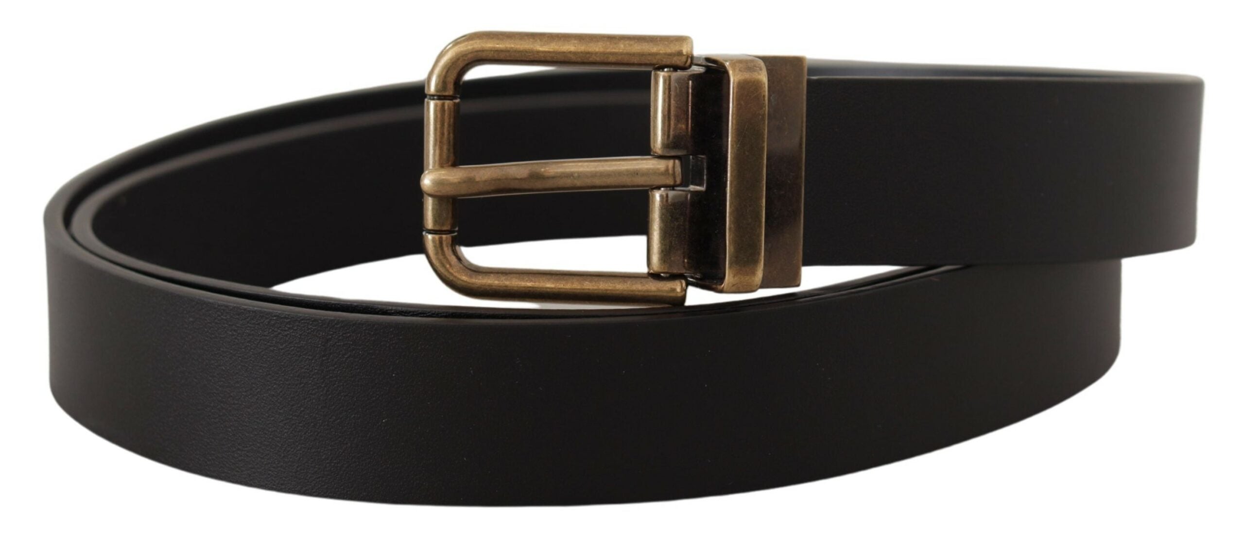 Dolce & Gabbana Gürtel aus schwarzem Leder mit Metallschnalle
