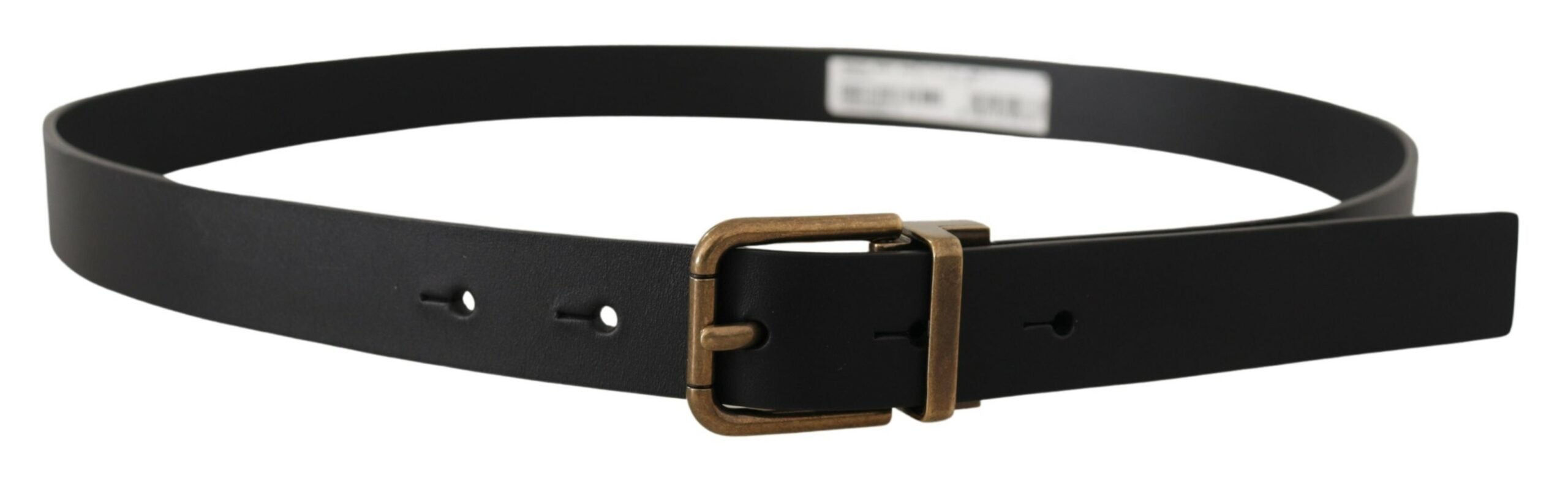Dolce & Gabbana Gürtel aus schwarzem Leder mit Metallschnalle