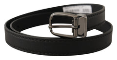 Dolce & Gabbana Gürtel aus schwarzem Leder mit Metallschnalle mit Logo