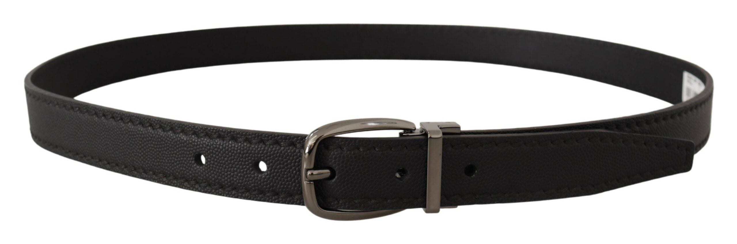 Dolce & Gabbana Gürtel aus schwarzem Leder mit Metallschnalle mit Logo