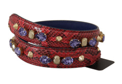Dolce & Gabbana Rode Exotische Leren Kristallen Tas Schouderriem