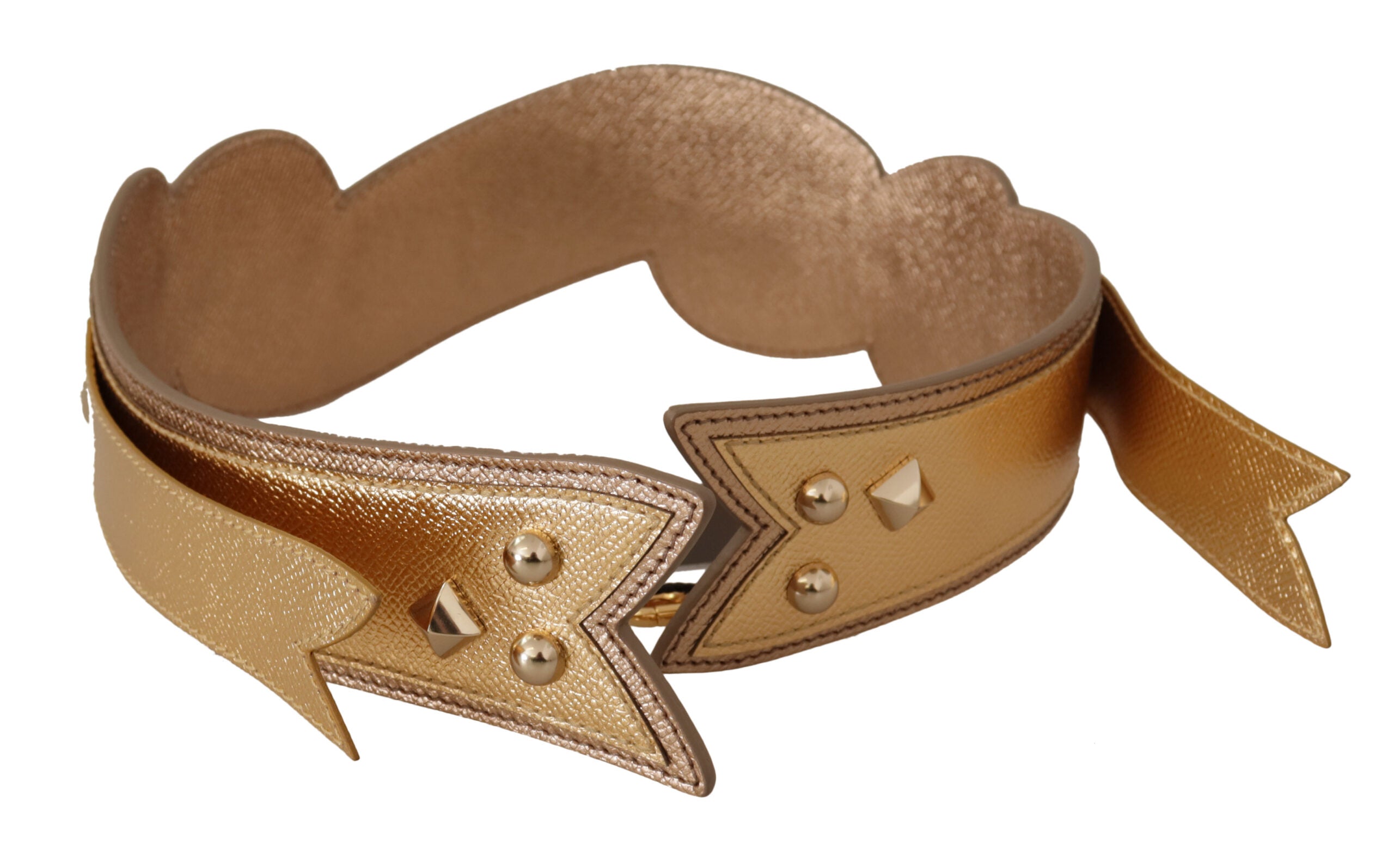 Dolce & Gabbana Schulterriemen aus Goldleder mit LOVE-Patch