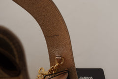 Dolce & Gabbana Schulterriemen aus Goldleder mit LOVE-Patch