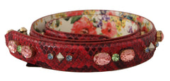 Dolce & Gabbana Rode Exotische Leren Kristallen Omkeerbare Schouderband