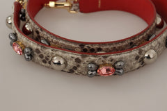 Dolce & Gabbana Beige Exotisch Lederen Schouderriem met Studs