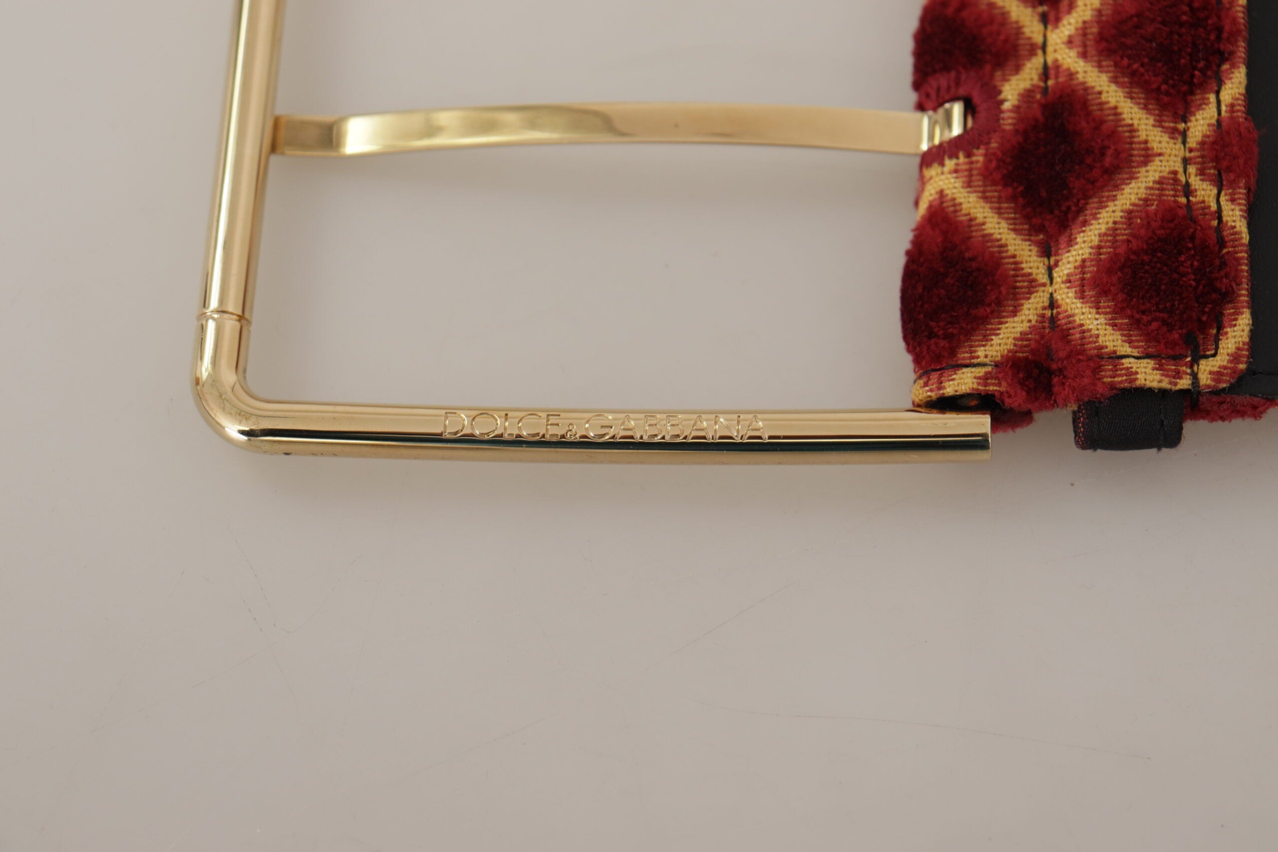 Dolce & Gabbana Breiter Gürtel aus mehrfarbigem Leder mit floraler Metallschnalle in Gold