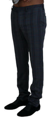 BENCIVENGA Grijze geruite herenbroek van zuiver wol