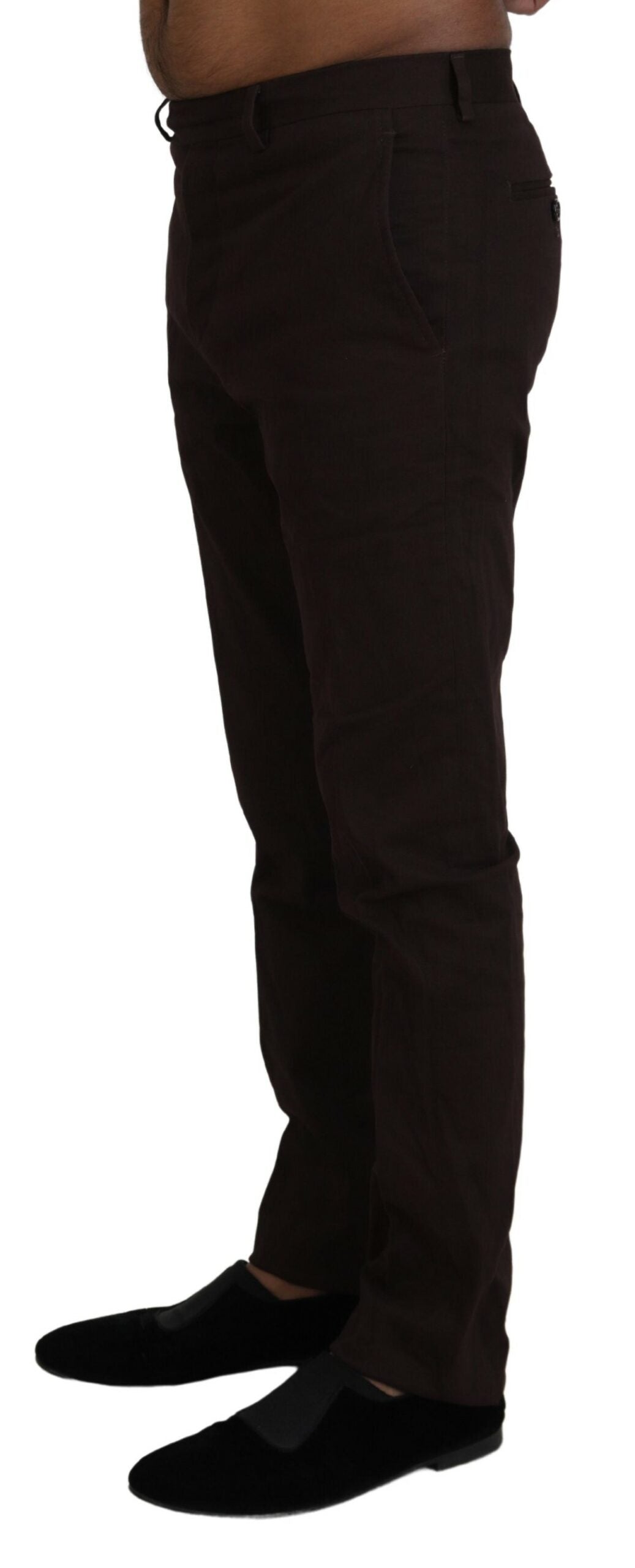 BENCIVENGA Braune Baumwollhose für Herren, schmal zulaufend