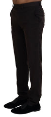 BENCIVENGA Braune gerade geschnittene elegante Herrenhose