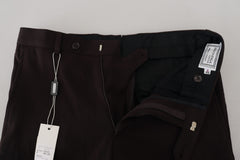 BENCIVENGA Braune gerade geschnittene elegante Herrenhose