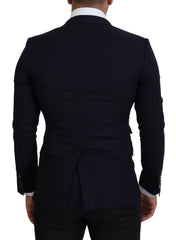 Dolce & Gabbana Blauer Taormina Blazer aus Wolle
