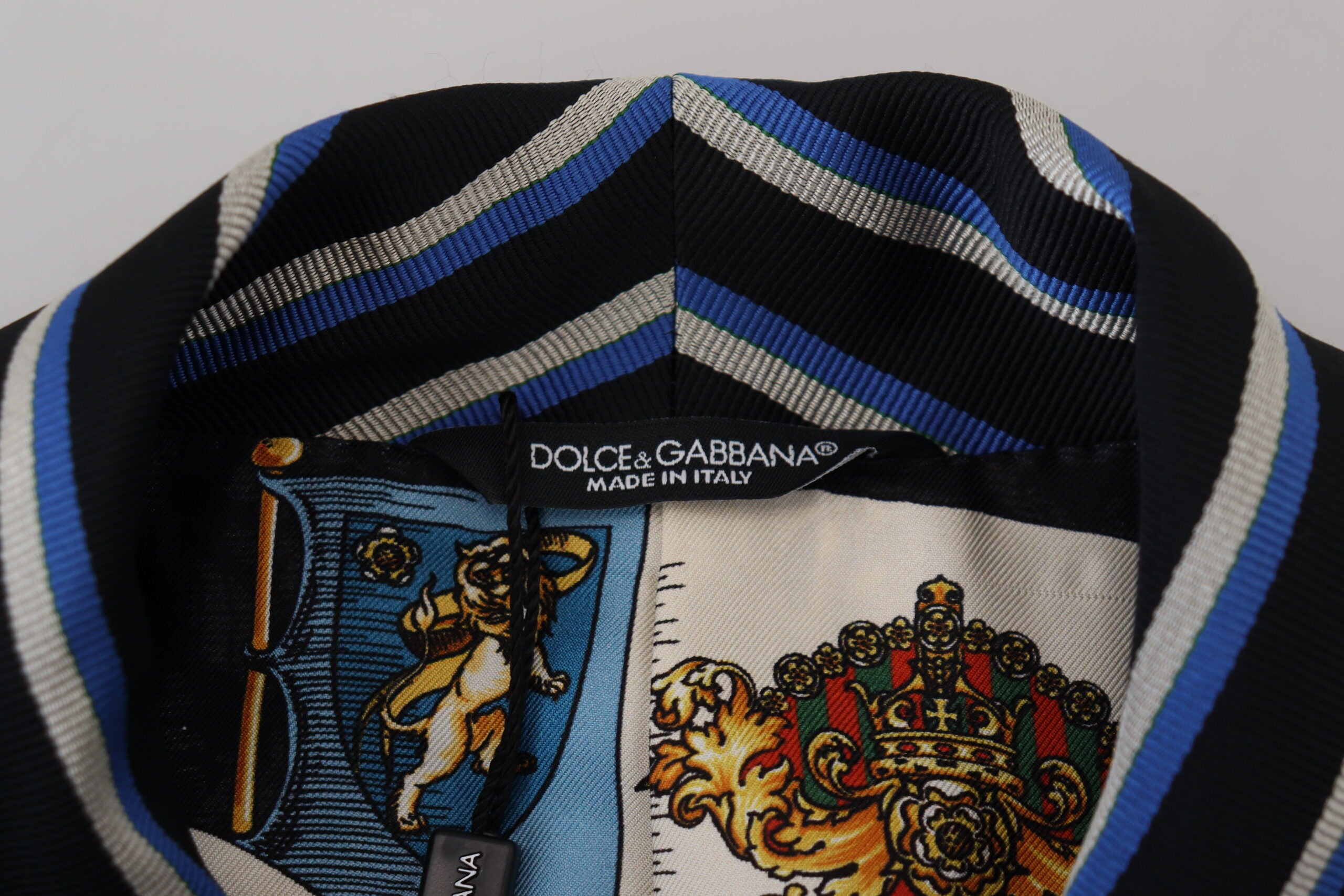 Dolce & Gabbana Morgenmantel mit schwarz-blauem Martini-Printfutter