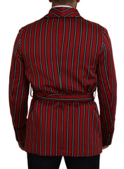 Dolce & Gabbana Morgenmantel mit rot gestreiftem Martini-Printfutter