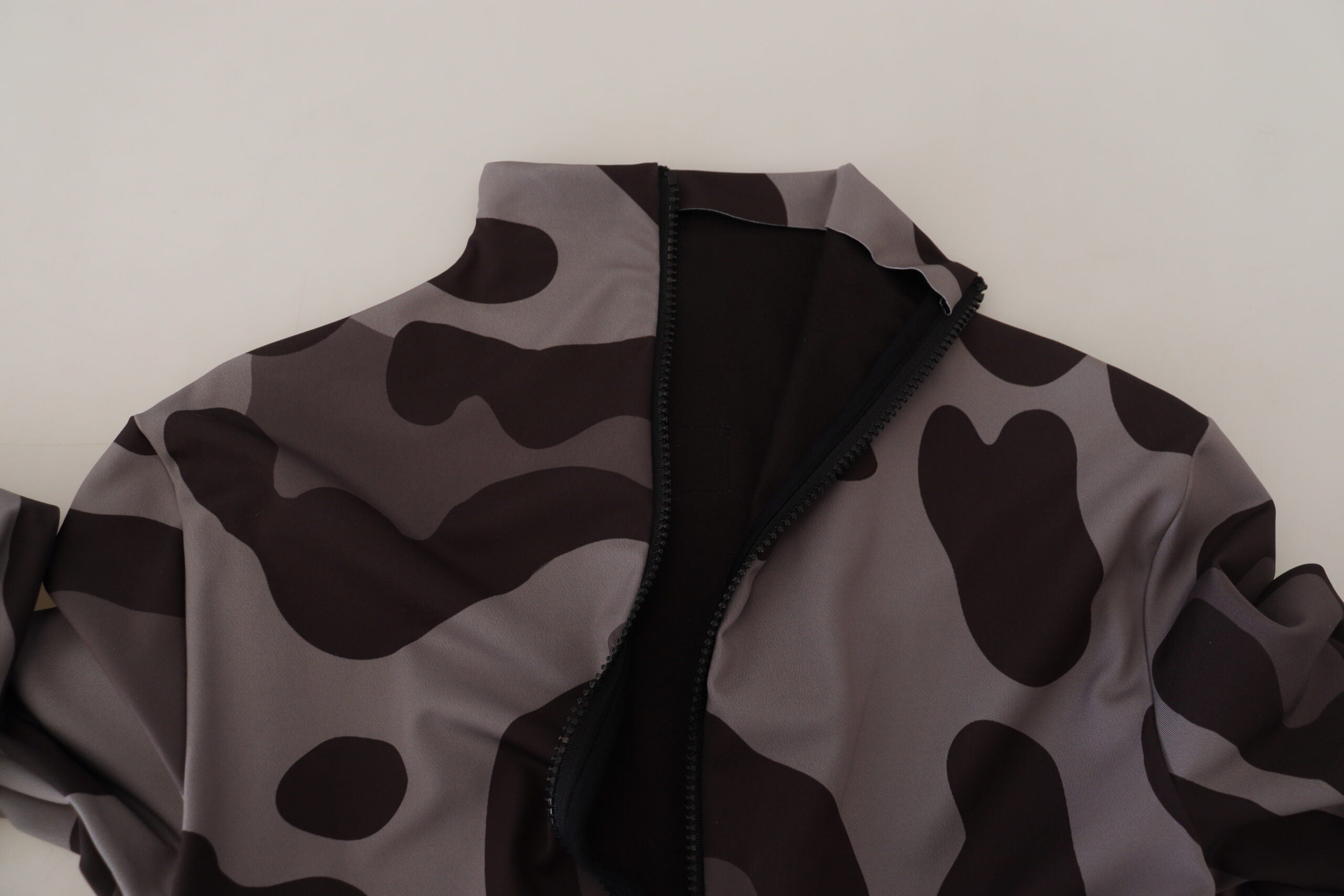 Dolce & Gabbana Grau gemusterter Polyester-Neoprenanzug Bademode