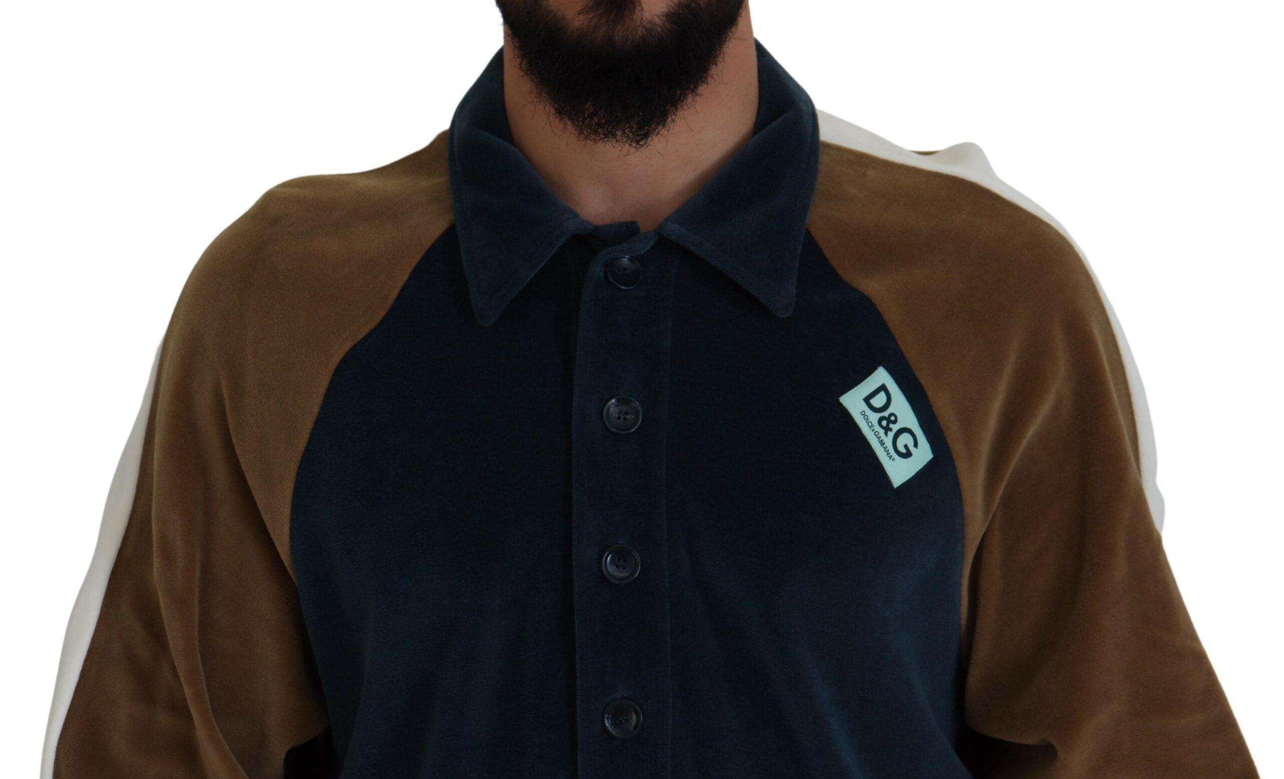 Dolce & Gabbana Pullover mit Kragen aus mehrfarbiger Baumwolle