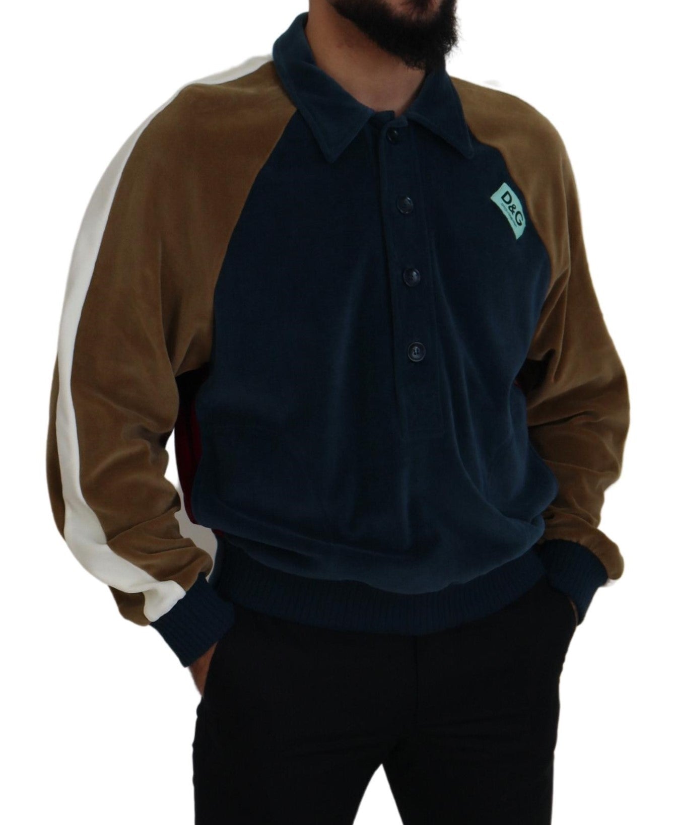 Dolce & Gabbana Pullover mit Kragen aus mehrfarbiger Baumwolle