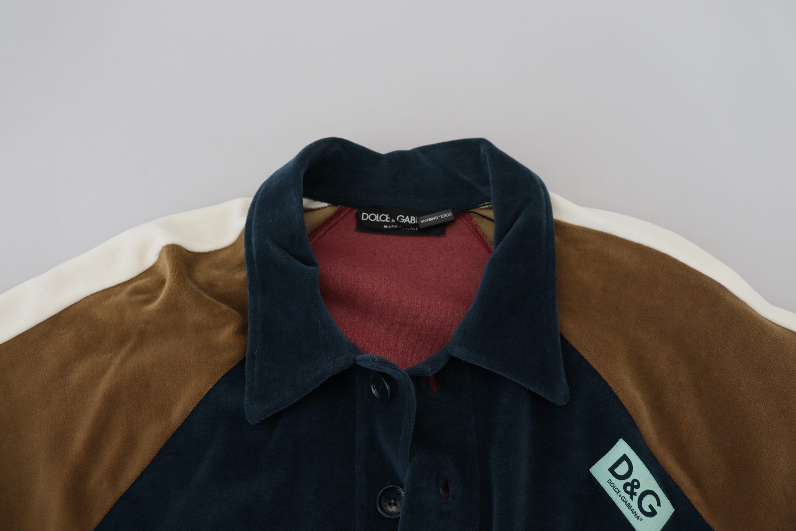 Dolce & Gabbana Pullover mit Kragen aus mehrfarbiger Baumwolle