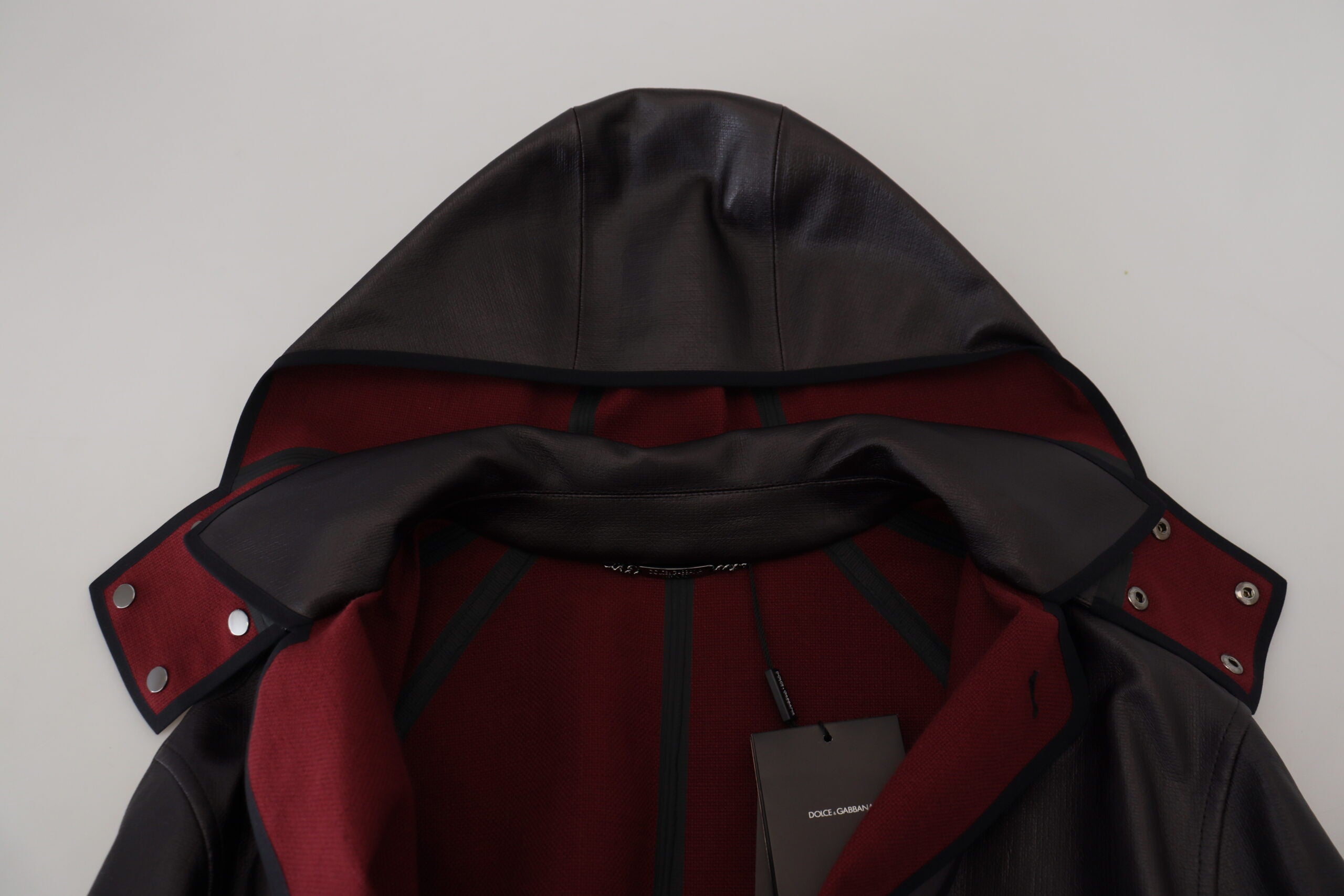 Dolce & Gabbana Schwarzer Trench-Kapuzenparka Baumwolljacke
