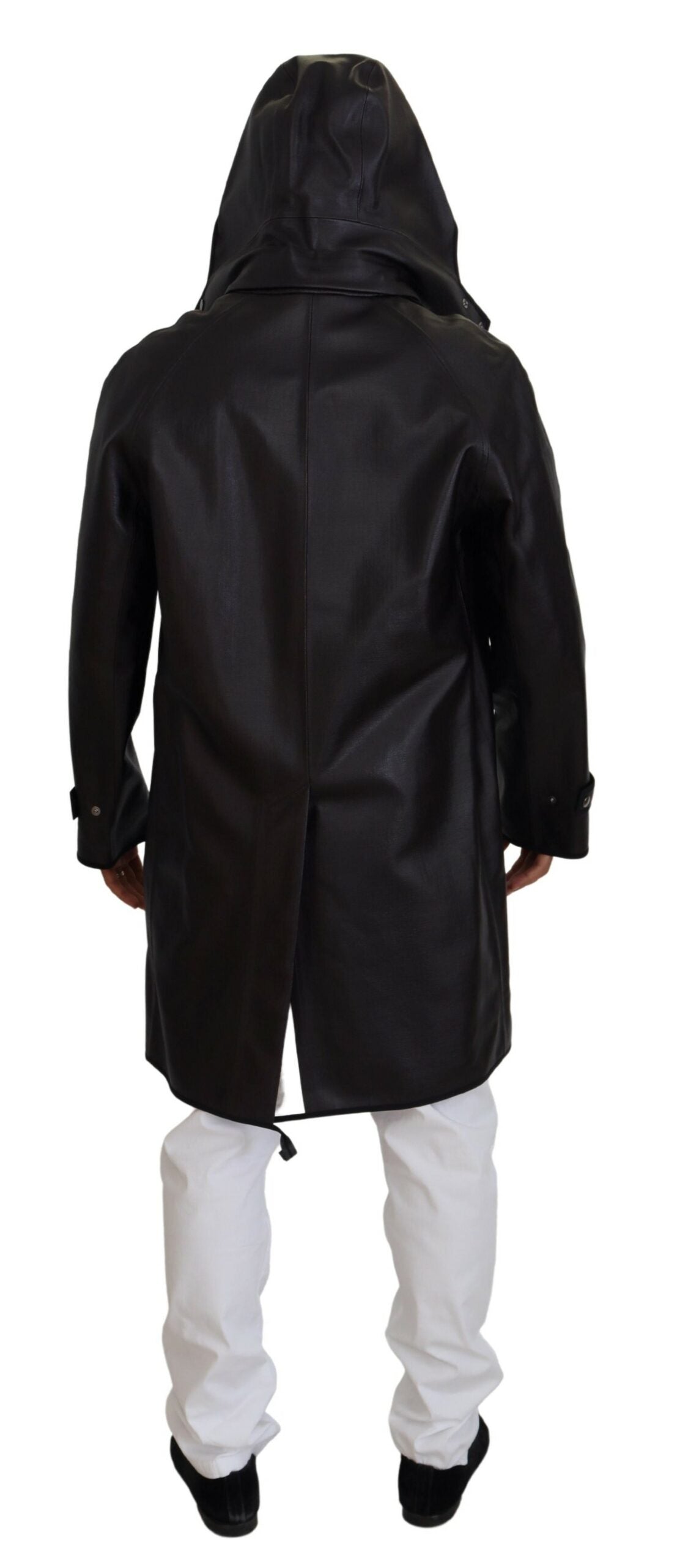 Dolce & Gabbana Schwarzer Trench-Kapuzenparka Baumwolljacke