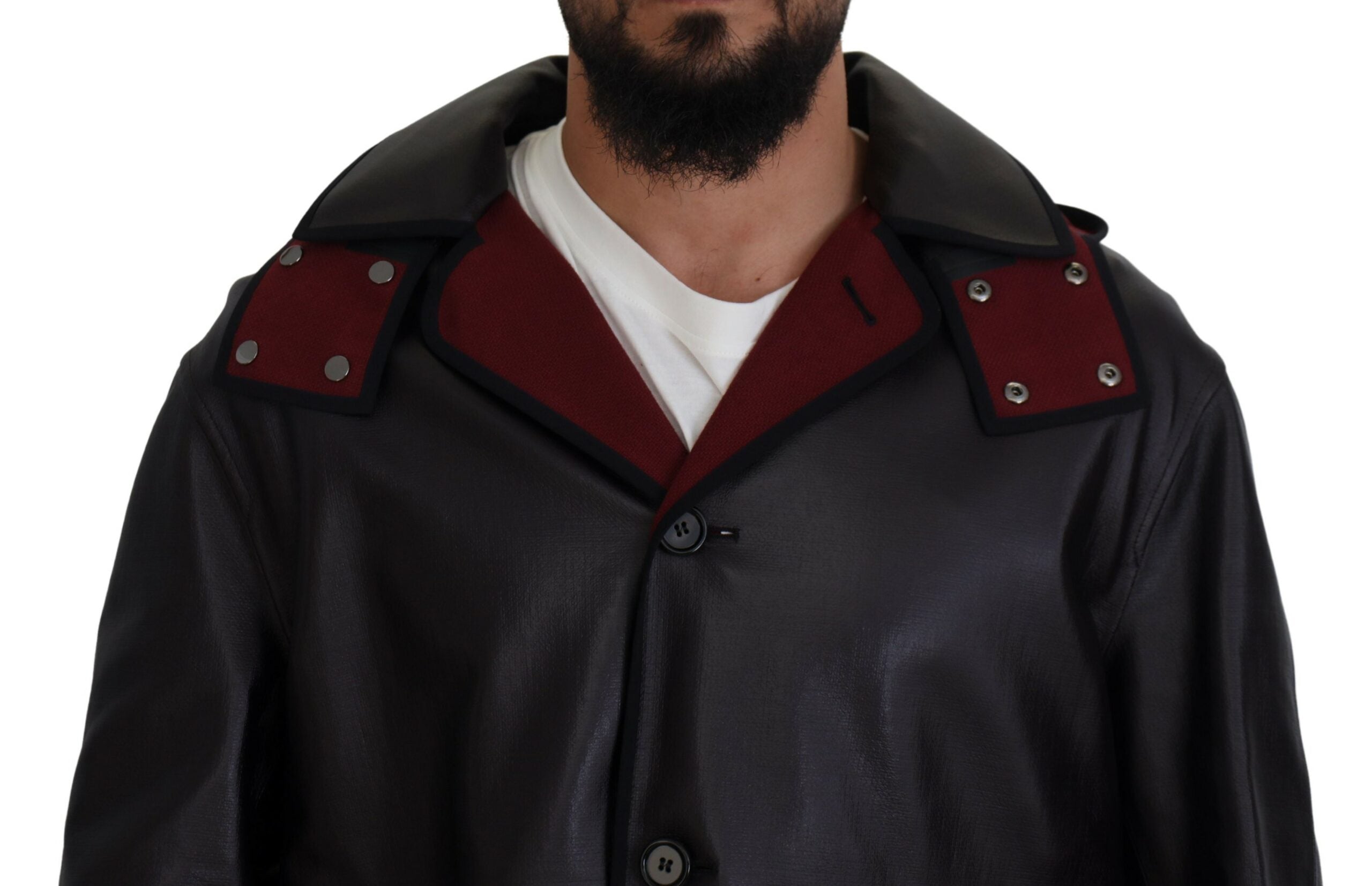 Dolce & Gabbana Schwarzer Trench-Kapuzenparka Baumwolljacke